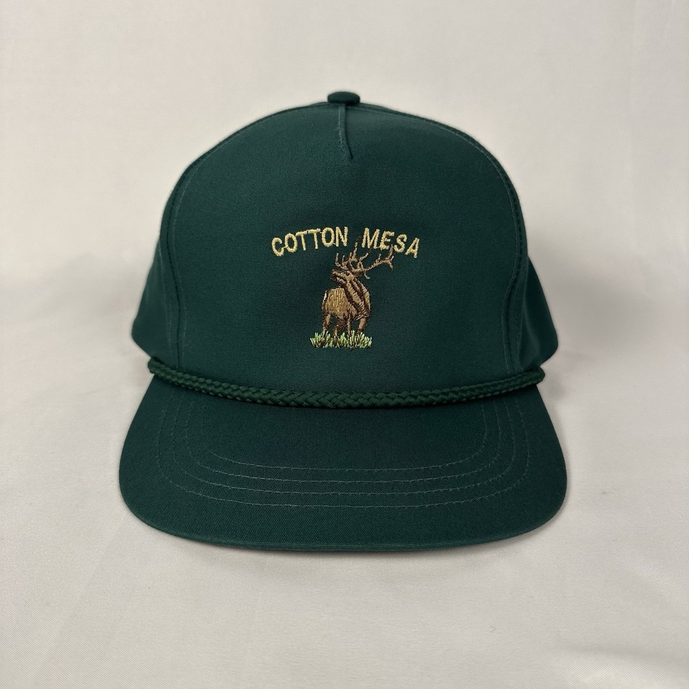 Vintage Cotton Mesa Rope Snapback Hat Green Hunting Cap Structured Yupoong OSFA
